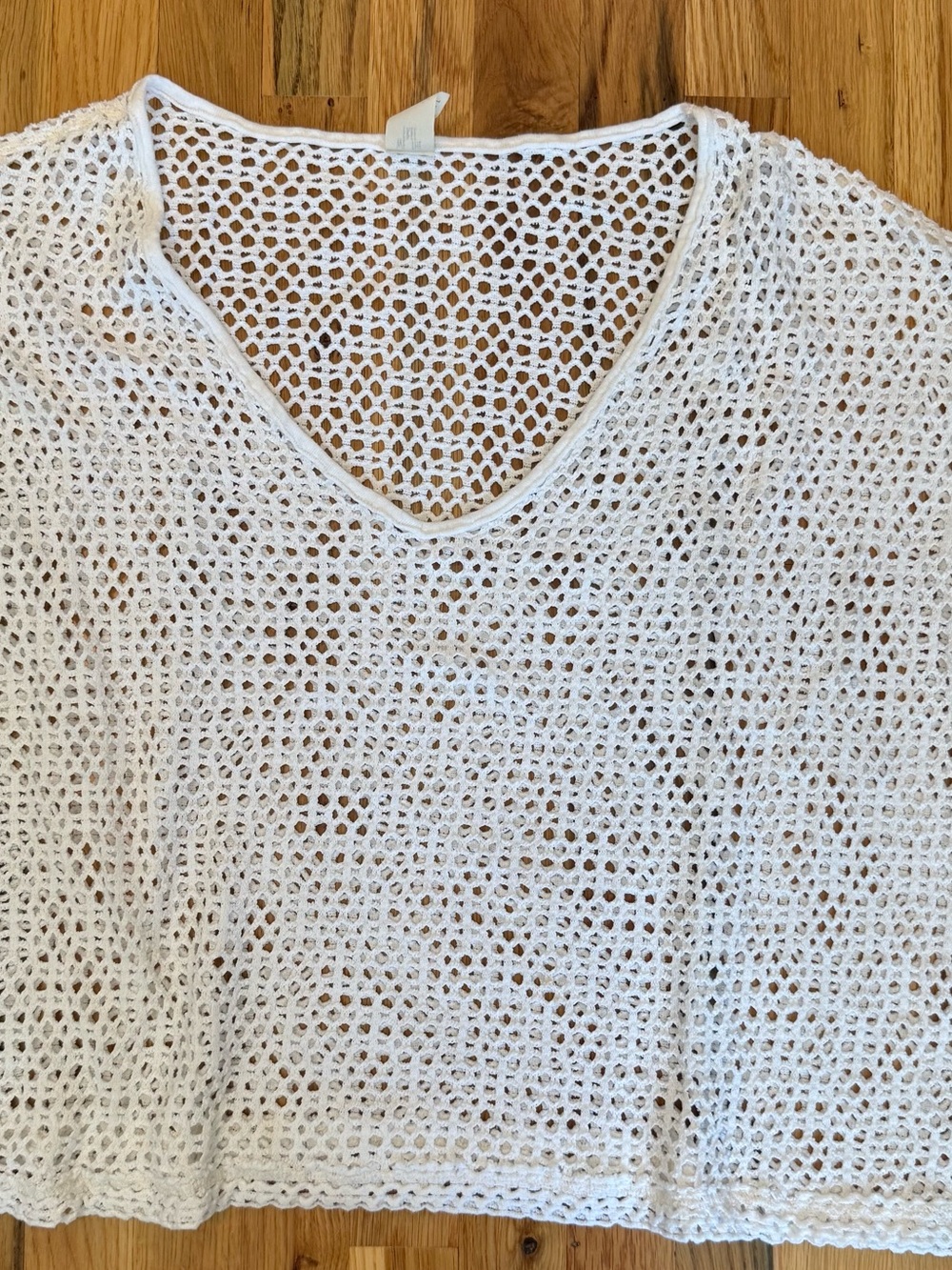 Free People We The Free Napa Crochet Mesh Top White S Oversized Cover-up - Picture 3 of 6